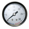 Interstate Pneumatics Pressure Gauge 0-30 psi 1-1/2 Inch Diameter 1/8 Inch NPT Rear Mount G2101-030